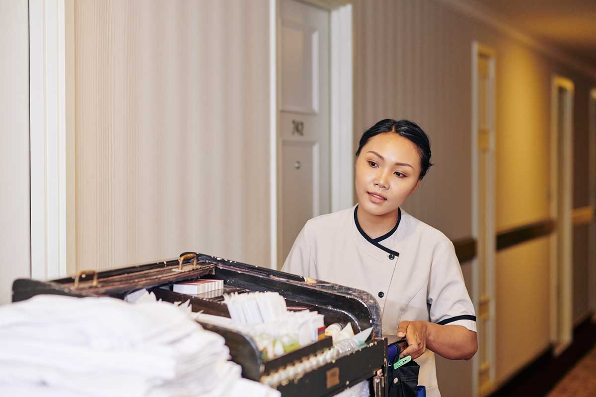 dispatch-center-housekeeper-2Dispatch Center Protect Housekeeper Alone Hotel Hallway